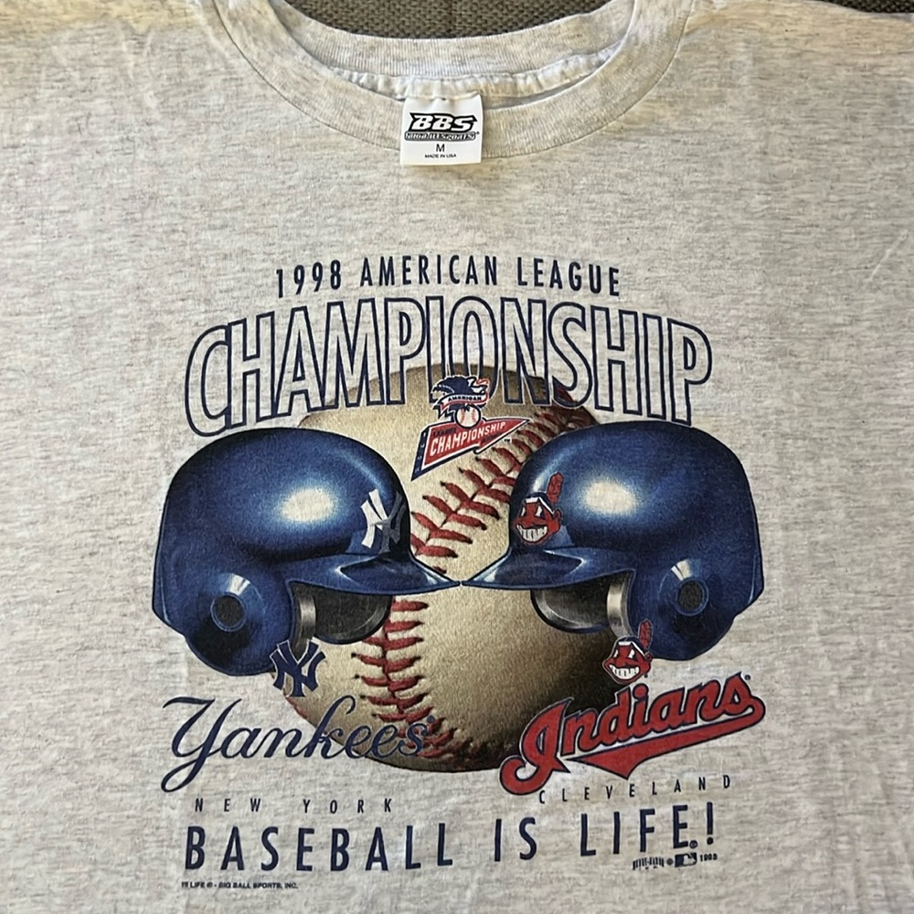 Vintage 1998 American League Championship Yankees vs Indians Tshirt